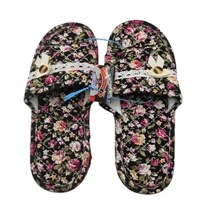 Damen Baumwolle gesteppt waschbar rutschfest Slipper Indoor Hausschuhe Gr. M - Bild 1 von 4