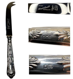 Coltello formaggio Roberts & Dore 1967 Kings manico sterling corona, passante leone, marchio Z - Foto 1 di 20