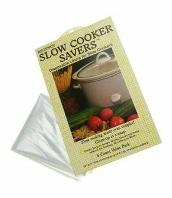 Paquete de 8 ahorradores para olla de cocción lenta - Forro para olla de barro desechable - Redondo / Hasta 6,5 qt Ovalado Foto 1 de 3