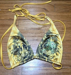 Top de bikini Ed Hardy calavera dorada - Imagen 1 de 5