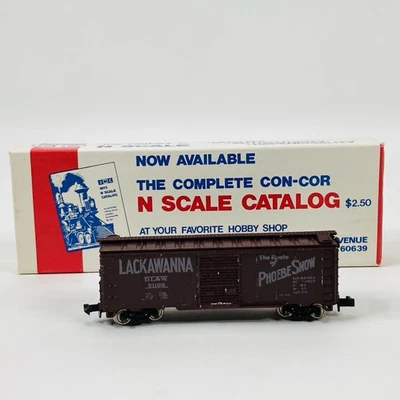 Con-Cor N Scale Train Car Lackawanna Phoebe Snow Covered Box Car Japan Made - Image 1 of 4
