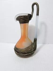 Vintage Art Glass Decanter Mady Benson?Alchemy Glass 10" Orange W/patena Signed - Picture 1 of 12