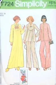 Simplicity Schnittmuster 7724 Damen Kaftan Nachthemd Pyjama Größe 14 Schnitt - Bild 1 von 6