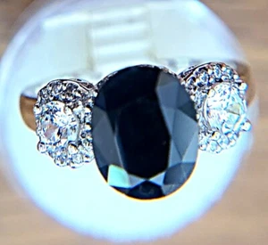 2.58 Carat Natural Deep Blue Sapphire Oval Shape Loose Stone Gemstone 9 X 7 mm # - Picture 1 of 19