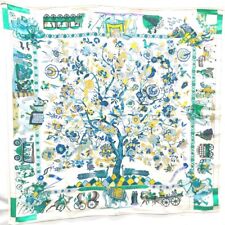Hermes Scarf Carre90 Fantaisies Indennes Dazzling India White Multicolor Silk A