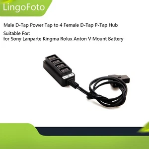 Macho D-Tap Power Tap a 4 hembra D-Tap P-Tap Hub adaptador cable de resorte para Sony - Imagen 1 de 8