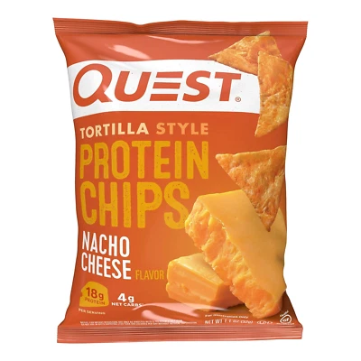 Quest Nutrition Nacho Cheese Tortilla Style Protein Chips, 18G Protein, 4G Net C - Image 1 of 4