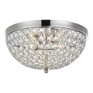 Living District Taye 3-Light Mid-Century Metal Flush Mount in Chrome - Picture 1 of 3