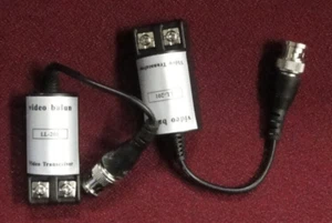 CCTV Camera Passive Video Balun BNC Connector Coaxial Cable Adapter Pair of 2 - Picture 1 of 2