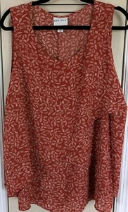 Ava & Viv  Womens Sleeveless Top Size 3X Rust Floral Layered Flowy Blouse - Picture 1 of 4