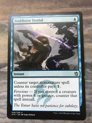 1x Stubborn Denial mtg Khans of Tarkir Lightly Played LP - Image 1 of 2