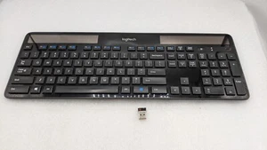 Logitech K750 Wireless Solar Keyboard -w/ Dongle Included -Black Free S/H - Picture 1 of 7