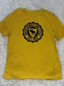 Abercrombie Kids Boys Sz. 13/14 Yellow Logo Tee. Cute, Fun  - Picture 1 of 6
