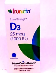 2 BOXEN Frunutta D3 25 mcg 1000 iu Micro schnell absorbieren - 200 Tabletten auflösen - Bild 1 von 2