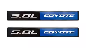 2011-2017 Ford Mustang Ford F150 5.0 Coyote V8 5 3/4' Black Blue Emblems - Pair - Picture 1 of 2