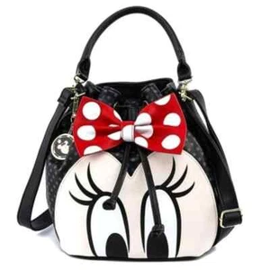 Loungefly Disney Minnie Mouse Bow Crossbody Bucket Bag - Picture 1 of 4