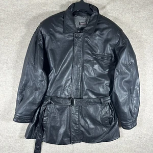 Cappotto pelle Wilson's vintage uomo XL cintura Thinsulate - Foto 1 di 15