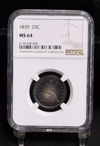 1839 Liberty Seated Quarter - NGC MS64 (49925-L) Cover