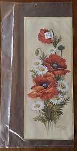 Vtg Robert Laessig A.N.A. Floral Litho Art Prints "FLOWERS" 15" x 6" USA 1966 - Picture 1 of 3