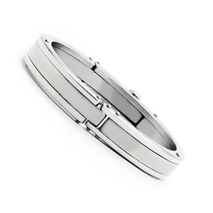 "Brazalete mecánico entrelazado de acero inoxidable Accents Kingdom para hombre 8,5" - Imagen 1 de 3