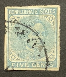 Travelstamps: US CSA STAMPS SCOTT #6 JEFFERSON DAVIS 5 CENT USED NG - Picture 1 of 5