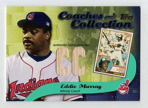 2002 Topps Coaches Collection Eddie Murray Cleveland Indians Game Used Bat BV$60 - Bild 1 von 1