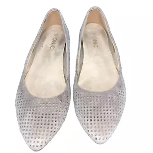 Zapatos planos de ballet Vionic Posey de gamuza perforada para mujer talla 7 beige topo arco - Imagen 1 de 6
