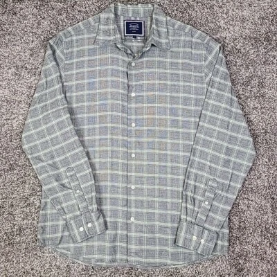 Camisa Charles Tyrwhitt Hombre Grande Calce Ajustado Gris Verde A Cuadros Manga Larga Abotonada Foto 1 de 4