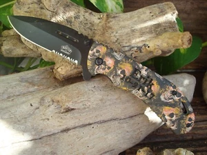Cuchillo personalizado, cuchillo personalizado asistido por primavera, hoja serrada, regalo papá, 030 - Imagen 1 de 10