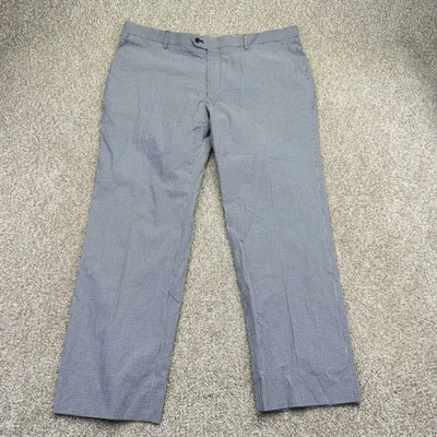 NEW Tommy Hilfiger Pants Mens Size 42x30 Blue White Check Flat Front - Image 1 of 4