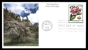 MayfairStamps US FDC 1998 New York Prairie Crab Apple Flowering Trees Mystic Fir - Picture 1 of 2