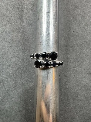 Lote de joyas de plata esterlina 925 negra circonita cúbica 4,6 g de colección talla 9 H Foto 1 de 4