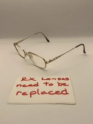 Encantador marco de gafas de titanio puro de metal dorado 54-17-140 para mujer Foto 1 de 4