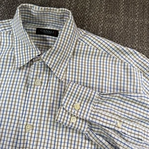 Canali Sportswear Oberhemd Herren Medium Karo Karo Gitter Italien Preppy Karriere - Bild 1 von 23