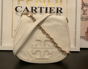 Tory Burch Mini Miller Flap Crossbody Shoulder Bag - White - Picture 1 of 9