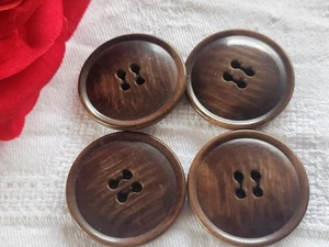 Lot 4  gros boutons anciens en corozo collection diamètre 3,1 cm ref 2421 - Picture 1 of 4