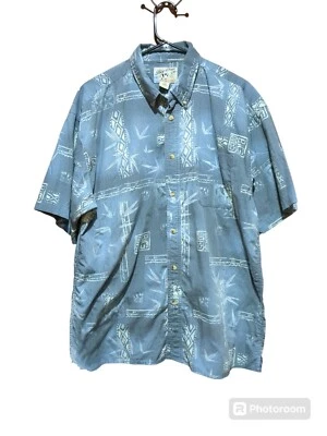 Camisa vintage Big Dog abotonada camisa manga corta talla grande Slade azul y gris Foto 1 de 4