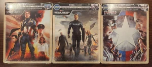Captain America The First Avenger The Winter Soldier Civil War 4K Steelbook Set - Picture 1 of 8