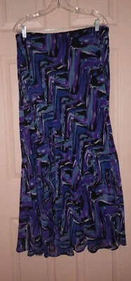Fashion Bug Purple & Blue 0X Polyester Skirt - Image 1 of 4
