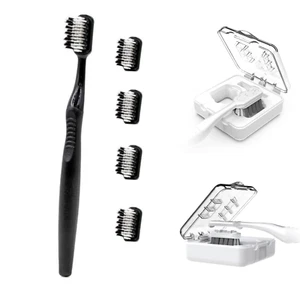 SET Zahnbürste mit 4 Ersatzbürsten + Zahnbürstenkopf Halterung umweltfreundlich - Bild 1 von 11