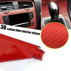 3D Red Carbon Fiber Car Interior Door Panel Stickers Protector Accesso NICE Q5M1