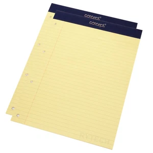 A4 Yellow Legal Pad Feint Ruled Punched Paper Memo Book Notepad Visual Memory - Picture 1 of 7