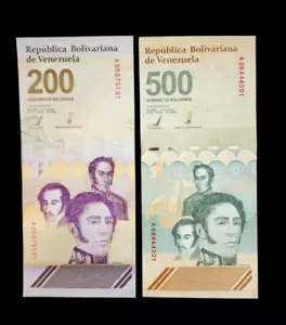 2 BANCONOTE VENEZUELA 1x200 e 500 BOLIVARES DIGITALI -2023/24 non circolate - Foto 1 di 2