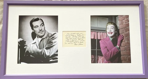 Cesar Romero autographed signed handwritten note framed w Joker 8x10 photo (JSA) Cover