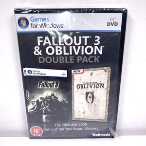 PC DVD Game The Elder Scrolls IV Oblivion & Fallout 3 Double Pack New Sealed - Picture 1 of 6
