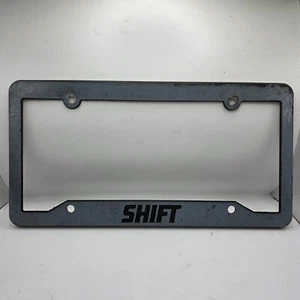 Shift Silver Black Plastic License Plate Frame Front Or Rear Cars Trucks - Picture 1 of 2