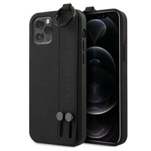 Genuine Mercedes Leather Hand Strap Impact Cover for iPhone 12 Pro Max Black - Picture 1 of 7