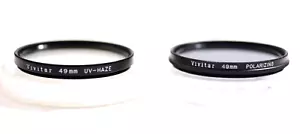 VIVITAR 49MM POLARIZING CAMERA LENS FILTER AND 49MM UV FILTER WITH CASE (MINT) - Picture 1 of 2