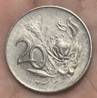 South Africa 1965 20 Cents Coin With Protea Flower