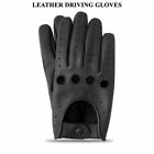 Mens Classic Retro Style Quality Chauffeur Soft Lambskin Leather Driving Gloves
